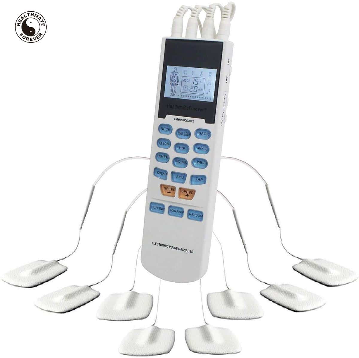 FDA cleared OTC-YK15AB TENS unit with 4 outputs-8 pads-15 modes-Handheld Electrotherapy device-Electrotherapy Pain Management