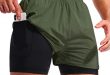 Pudolla Men’s 2 in 1 Running Shorts 5" Workout Shorts for Men with Phone Pockets